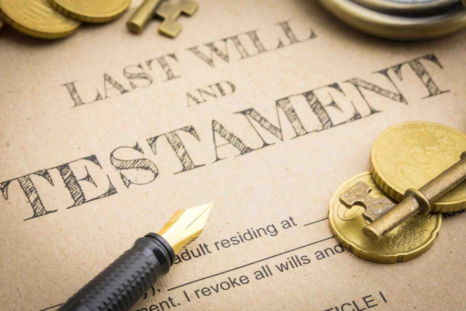 Last will and testament document concept