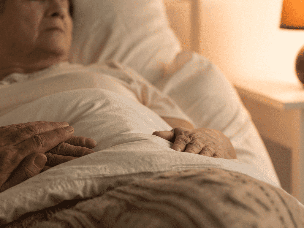 woman in bed under conservatorship