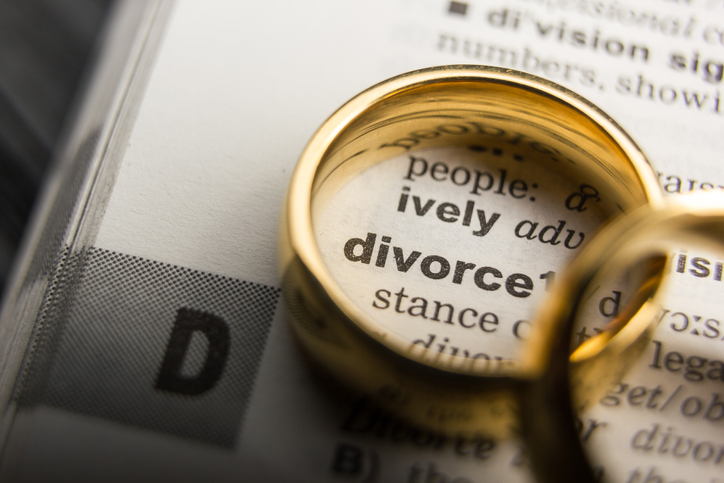 Newspaper with the word divorce highlighted