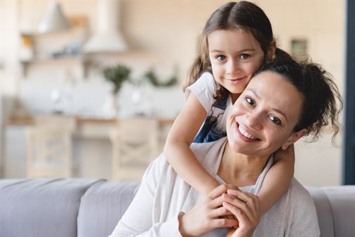 Mom with daughter after modification of parenting time